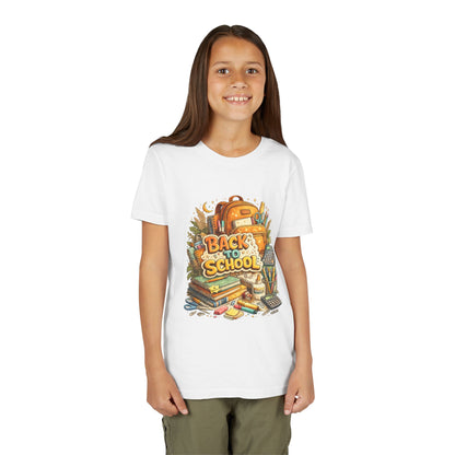 Youth Back to School Graphic Tee — 'Back to School' Backpack & Supplies Design