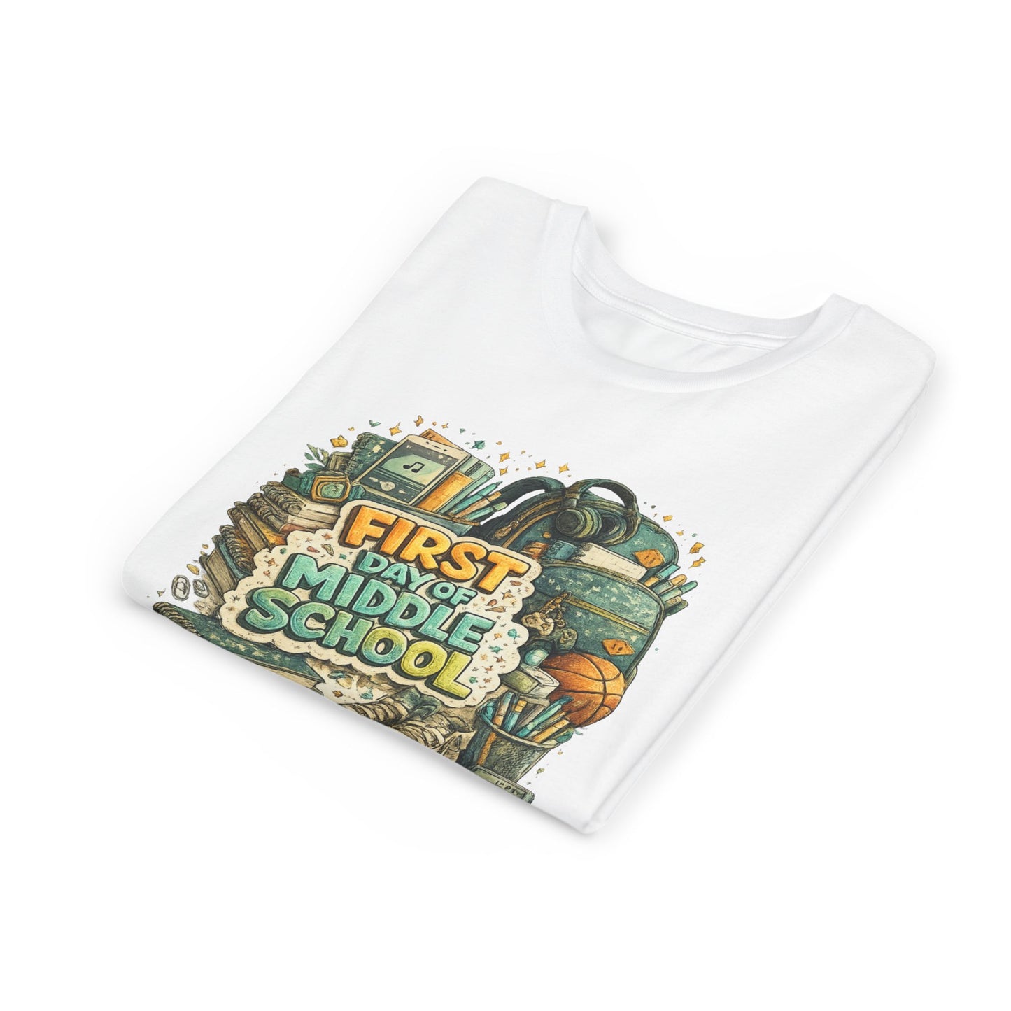 Youth Tee — "First Day of Middle School" Back-to-School Graphic Shirt