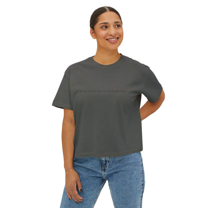 Boxy Tee — Minimal "Hold on to me: overthink less" Women's Cropped T-Shirt