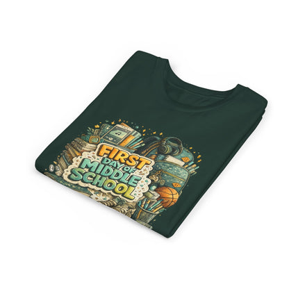 Youth Tee — "First Day of Middle School" Back-to-School Graphic Shirt