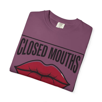 Graphic T-Shirt — "Closed Mouths Don’t Get Paid" Red Lips Statement Tee