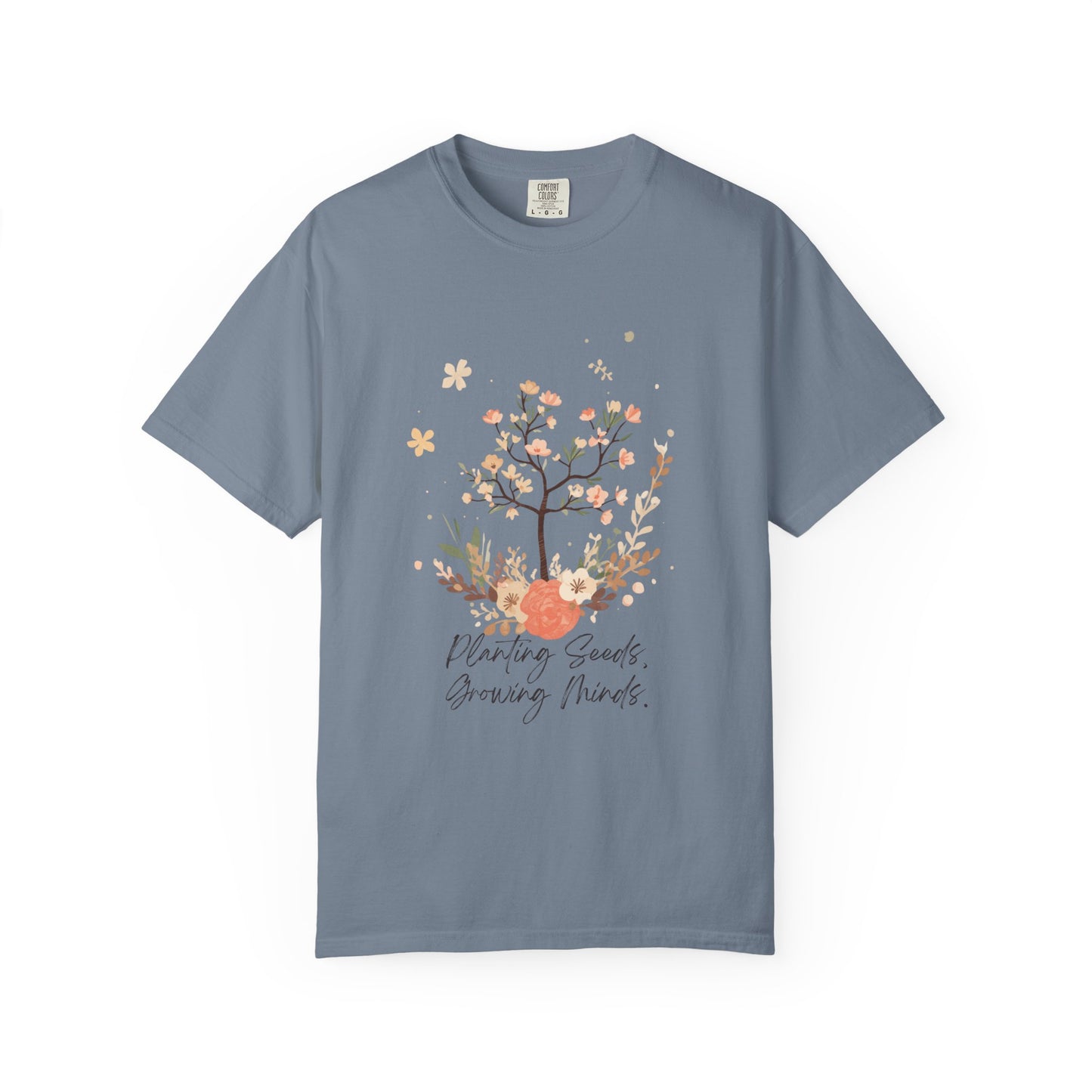 Floral Tree Tee — "Planting Seeds, Growing Hearts" Graphic T-Shirt