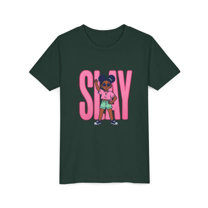 Youth Tee — 'STAY' Girl Graphic Kids T‑Shirt