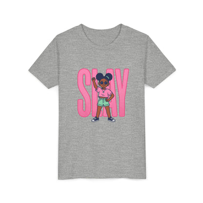Youth Tee — 'STAY' Girl Graphic Kids T‑Shirt