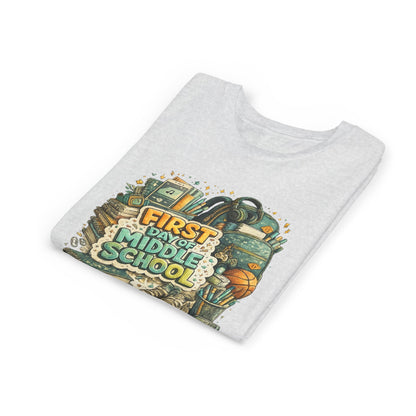 Youth Tee — "First Day of Middle School" Back-to-School Graphic Shirt