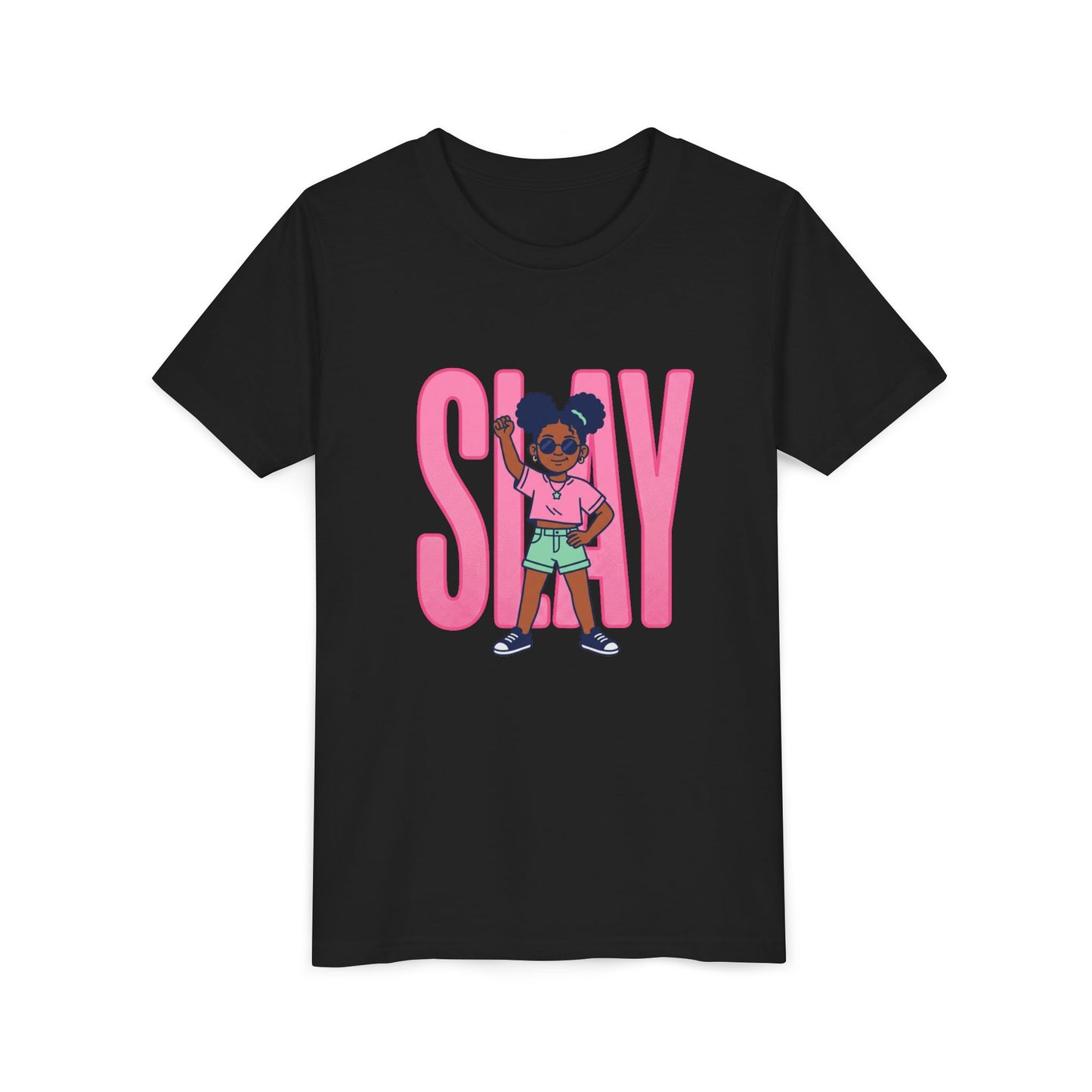 Youth Tee — 'STAY' Girl Graphic Kids T‑Shirt