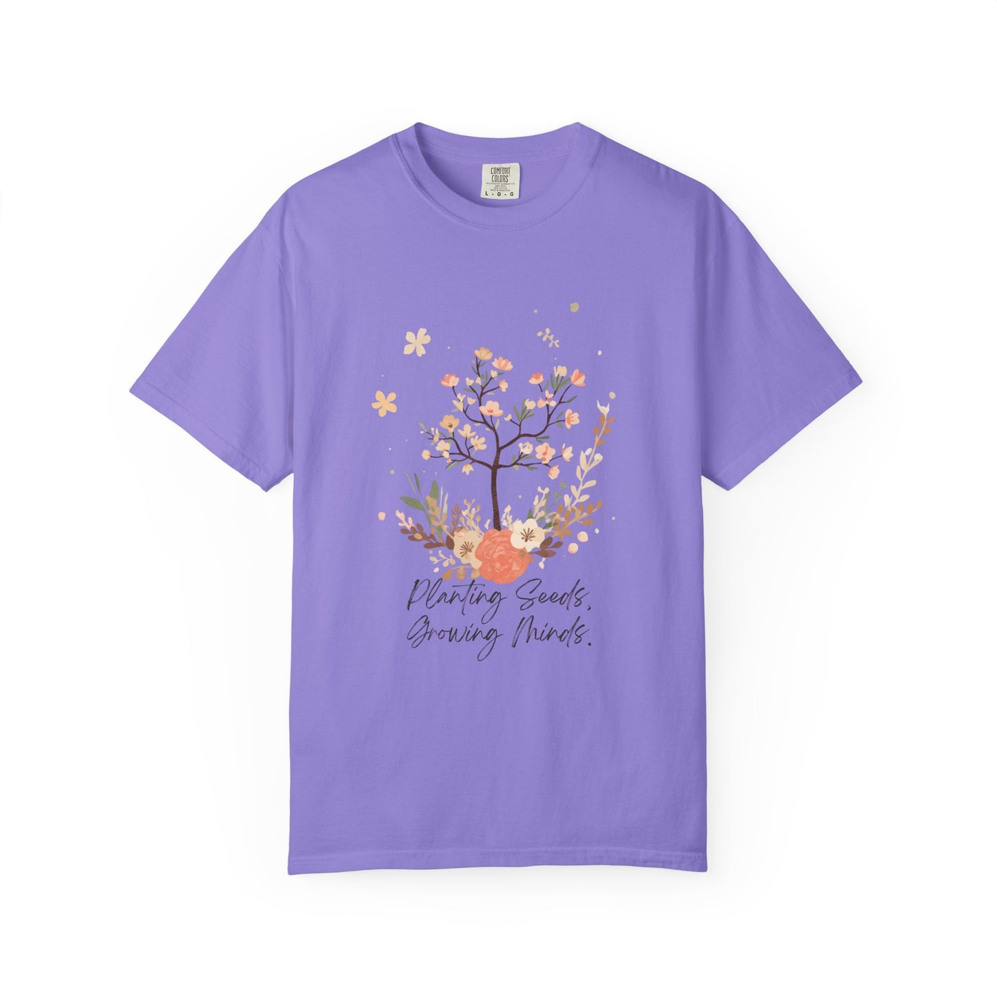 Floral Tree Tee — "Planting Seeds, Growing Hearts" Graphic T-Shirt