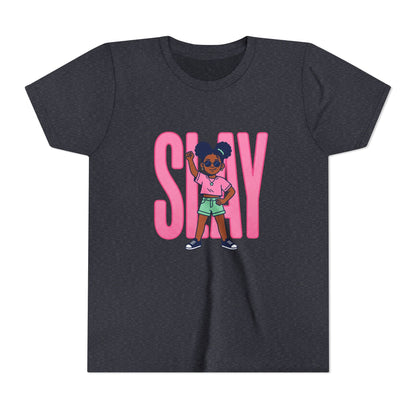 Youth Tee — 'STAY' Girl Graphic Kids T‑Shirt