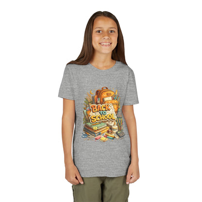 Youth Back to School Graphic Tee — 'Back to School' Backpack & Supplies Design