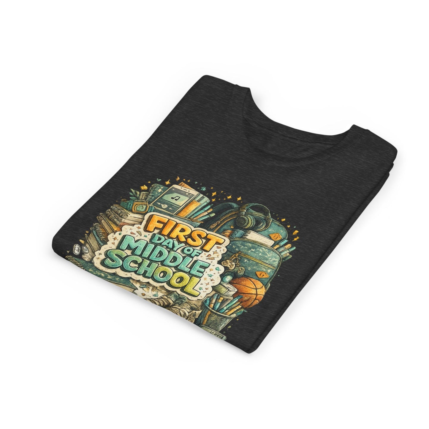 Youth Tee — "First Day of Middle School" Back-to-School Graphic Shirt