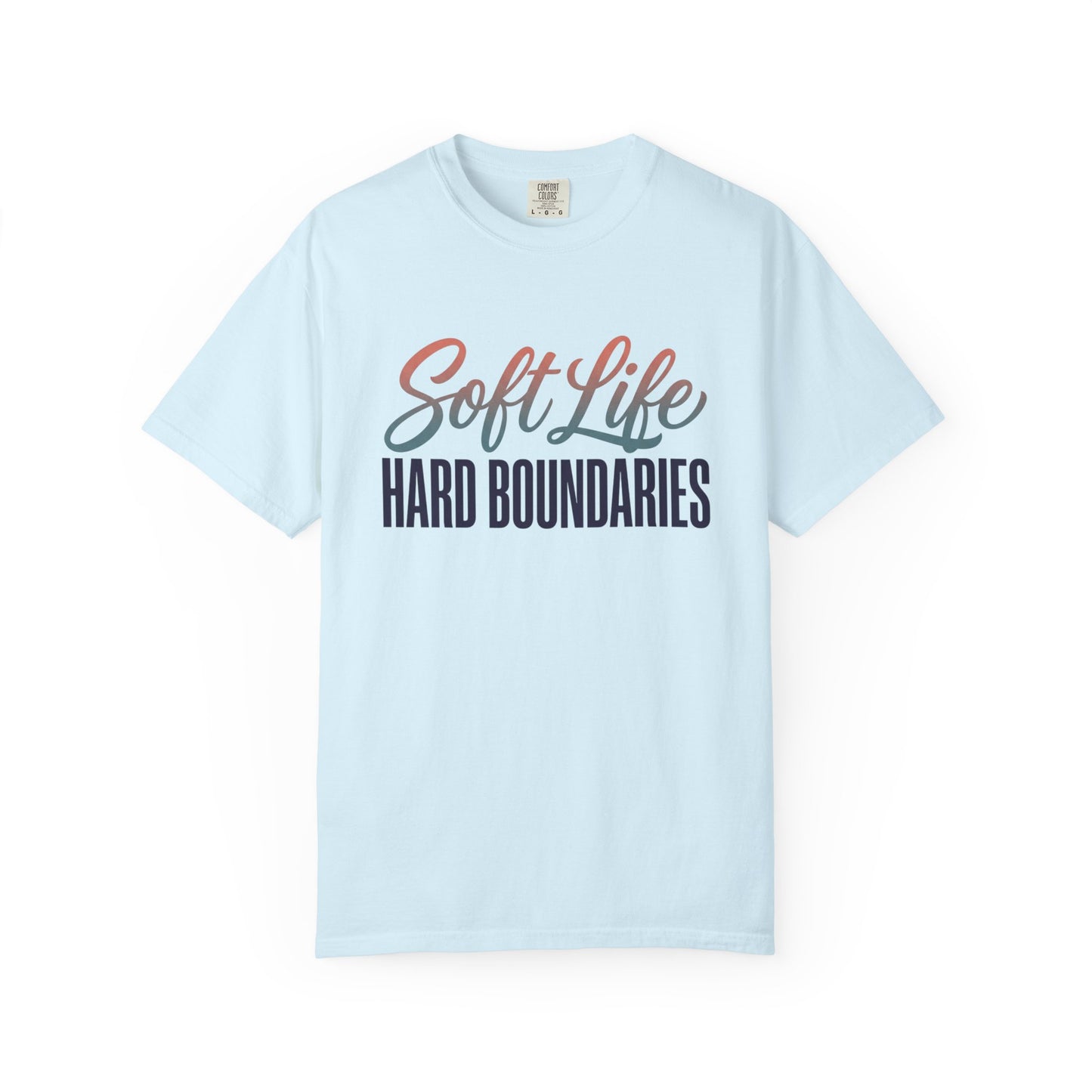 Soft Life, Hard Boundaries T-Shirt — Feminine Script Empowerment Tee