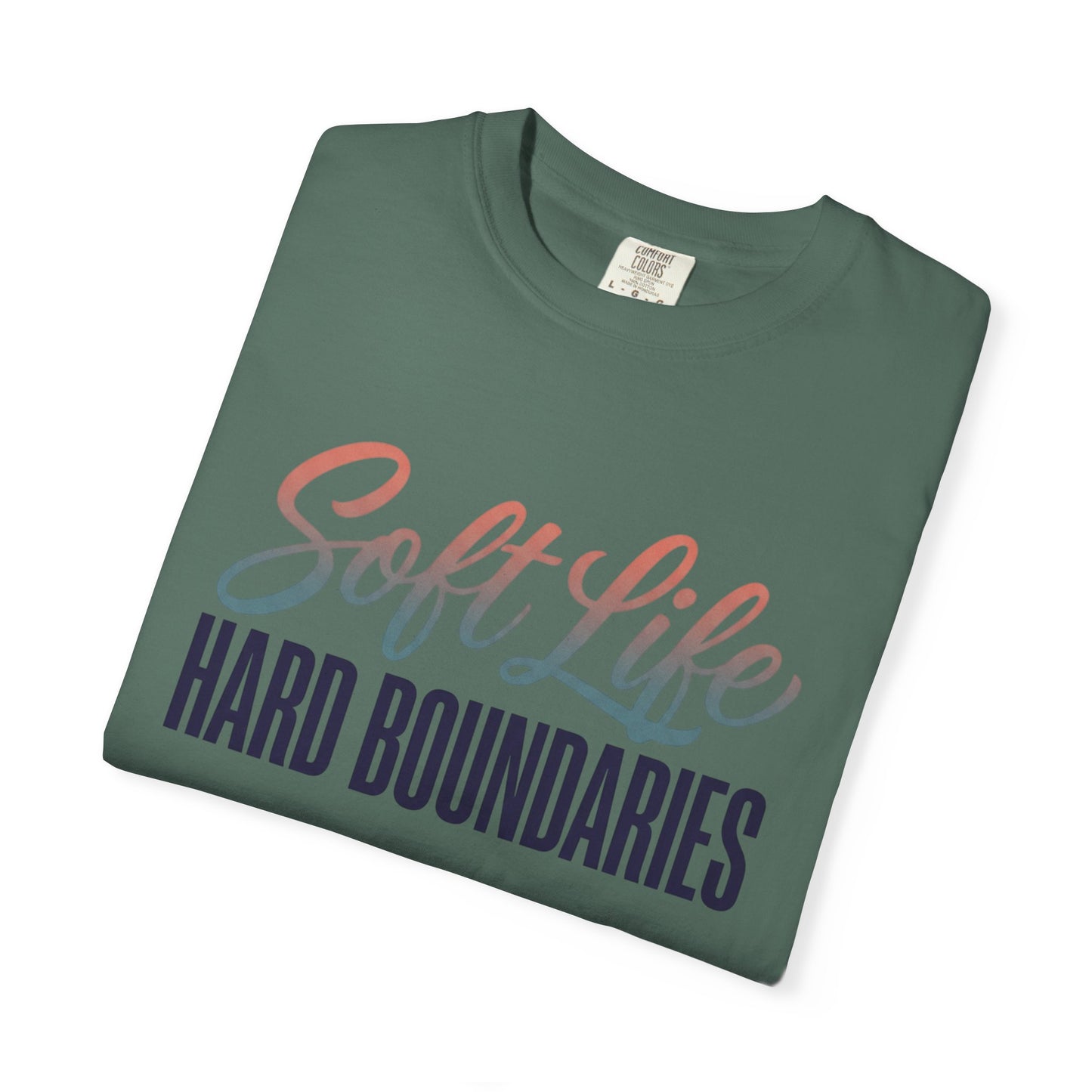 Soft Life, Hard Boundaries T-Shirt — Feminine Script Empowerment Tee