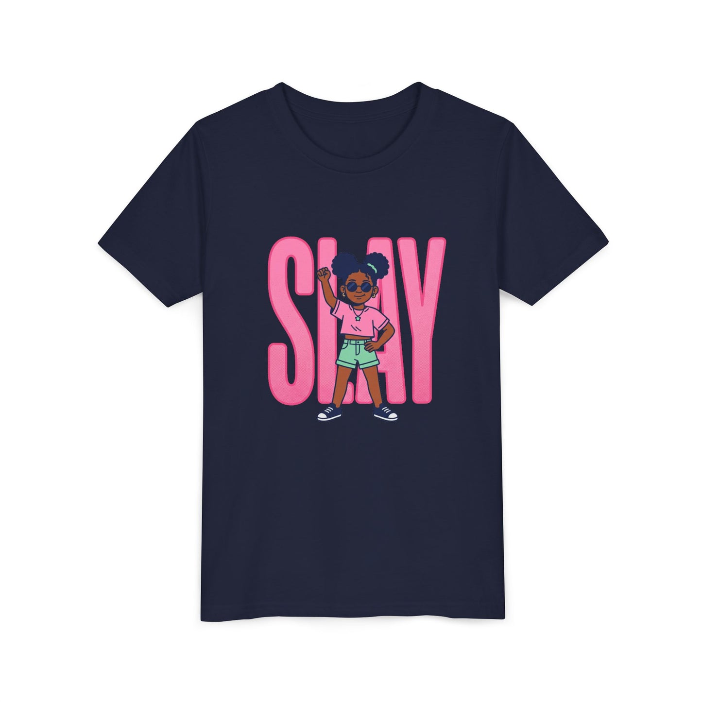 Youth Tee — 'STAY' Girl Graphic Kids T‑Shirt