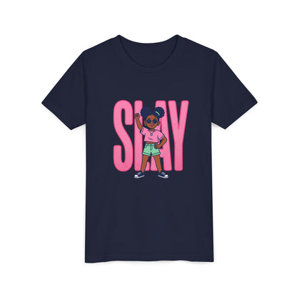 Youth Tee — 'STAY' Girl Graphic Kids T‑Shirt