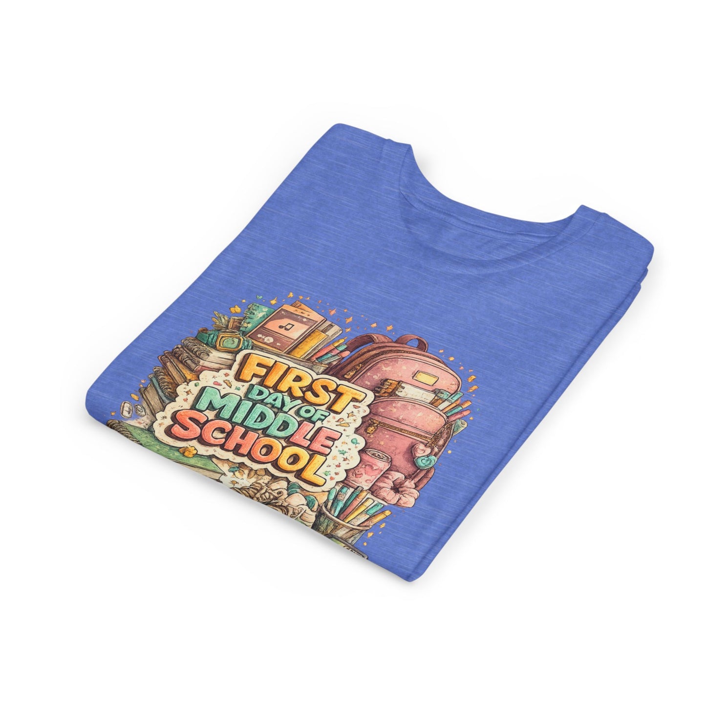 Youth Tee — "First Day of Middle School" Back-to-School Graphic Shirt