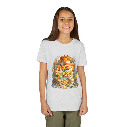 Youth Back to School Graphic Tee — 'Back to School' Backpack & Supplies Design