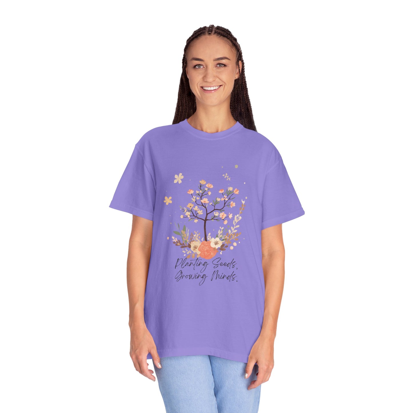 Floral Tree Tee — "Planting Seeds, Growing Hearts" Graphic T-Shirt