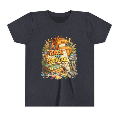 Youth Back to School Graphic Tee — 'Back to School' Backpack & Supplies Design
