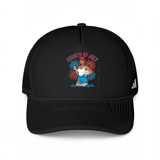 Trucker Hat - Fourth of July Retro Girl Graphic