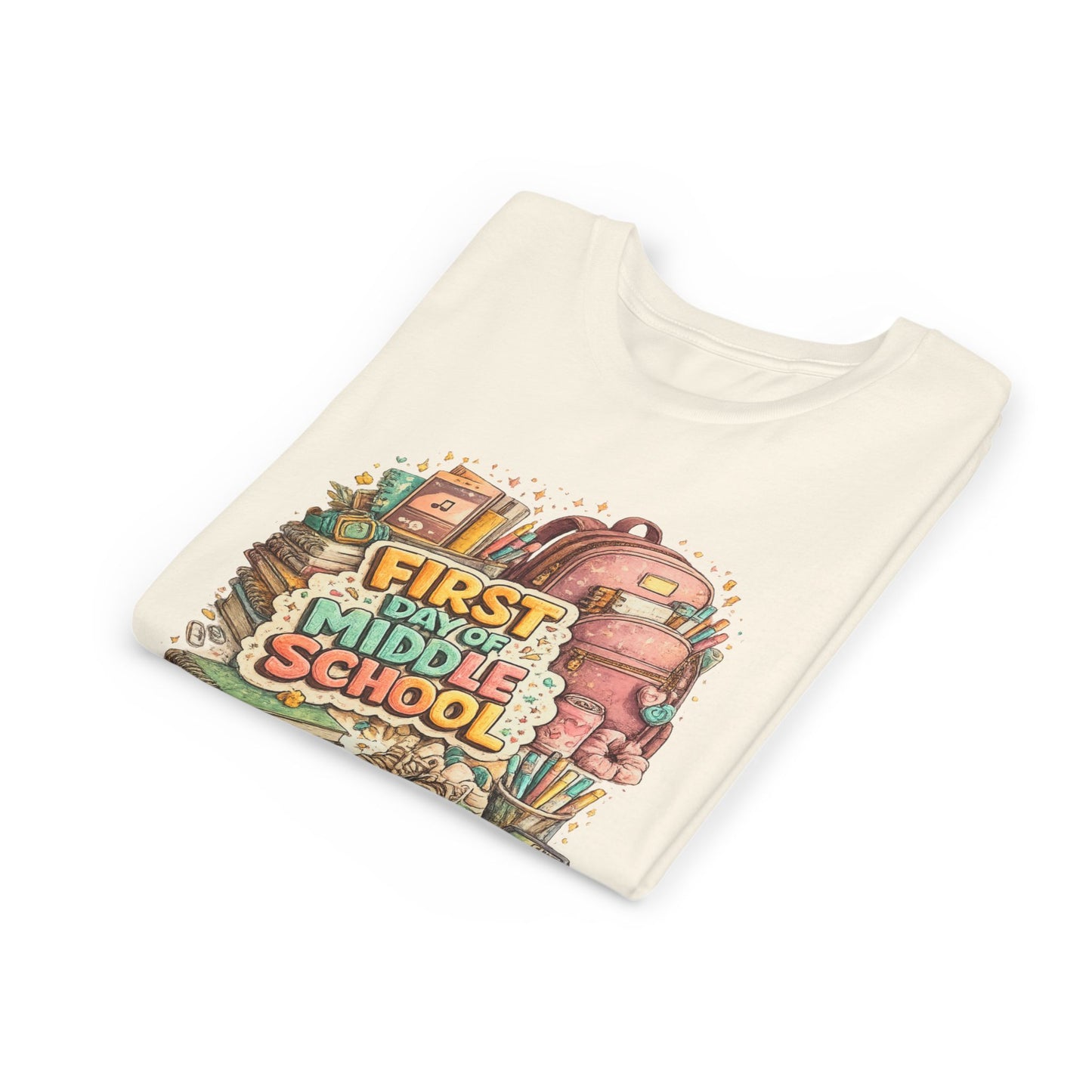 Youth Tee — "First Day of Middle School" Back-to-School Graphic Shirt