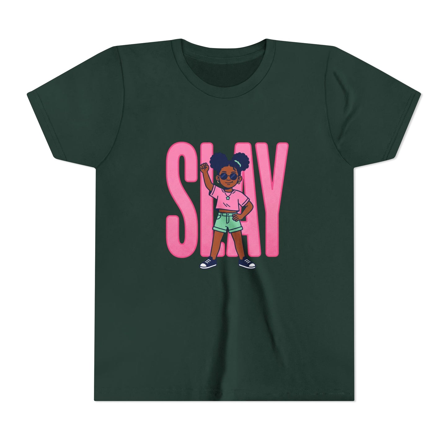Youth Tee — 'STAY' Girl Graphic Kids T‑Shirt