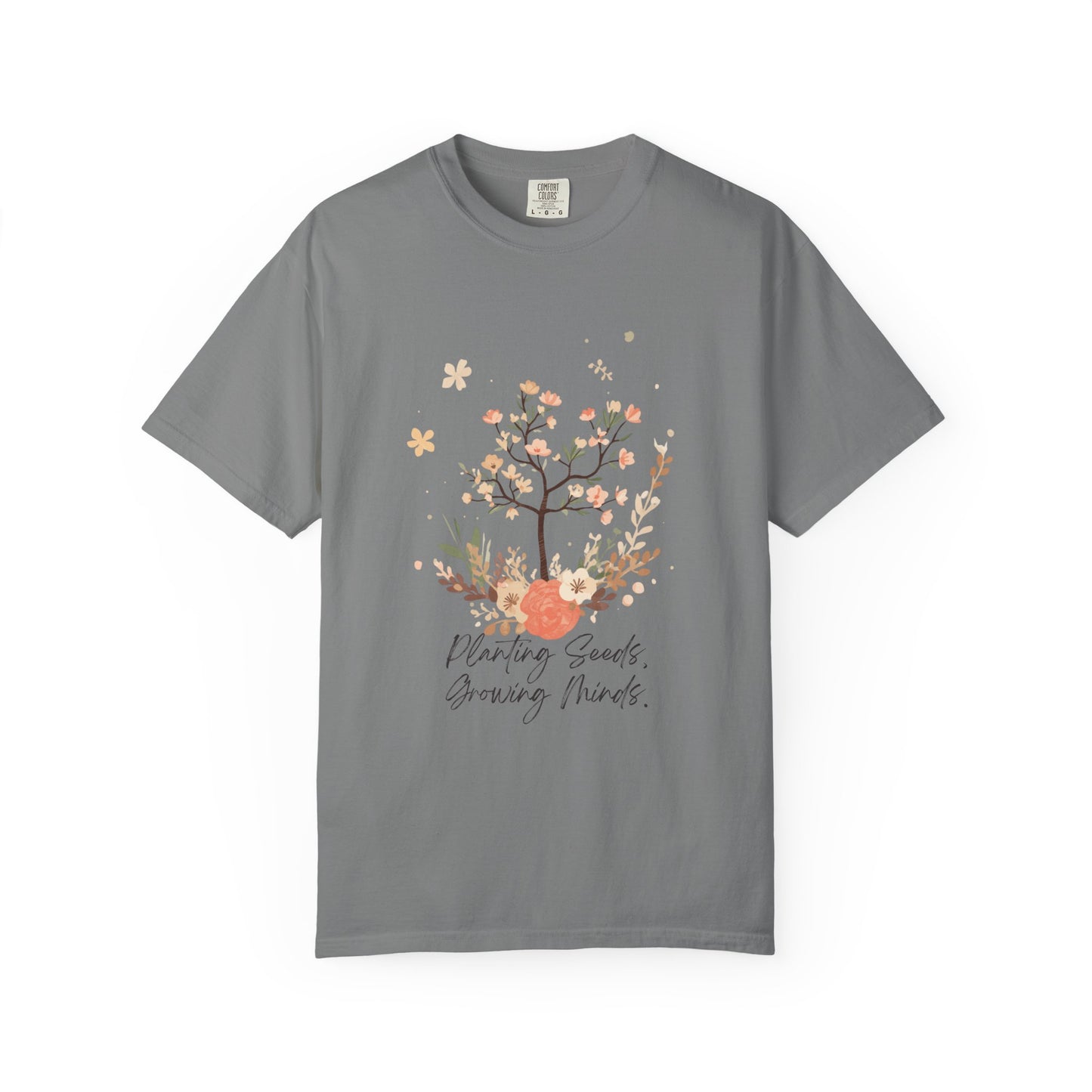 Floral Tree Tee — "Planting Seeds, Growing Hearts" Graphic T-Shirt