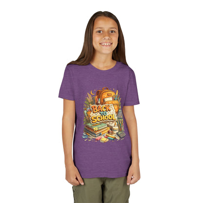 Youth Back to School Graphic Tee — 'Back to School' Backpack & Supplies Design