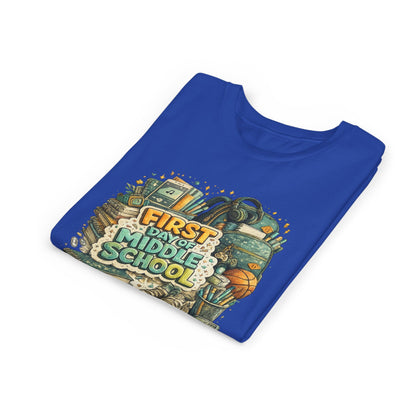 Youth Tee — "First Day of Middle School" Back-to-School Graphic Shirt