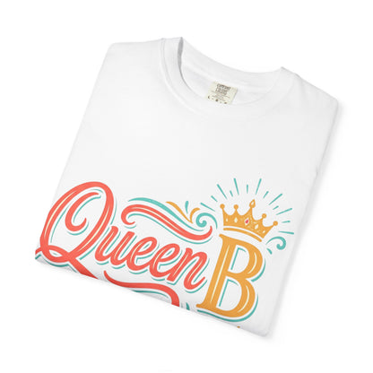 Queen B T-Shirt — Colorful Script Graphic Tee with Crown
