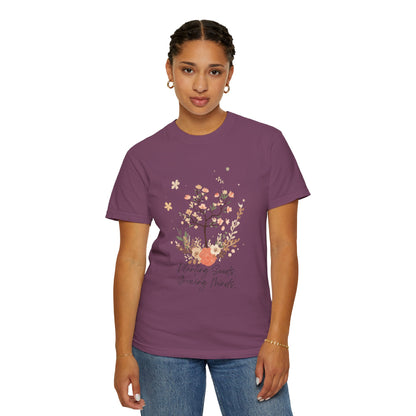 Floral Tree Tee — "Planting Seeds, Growing Hearts" Graphic T-Shirt