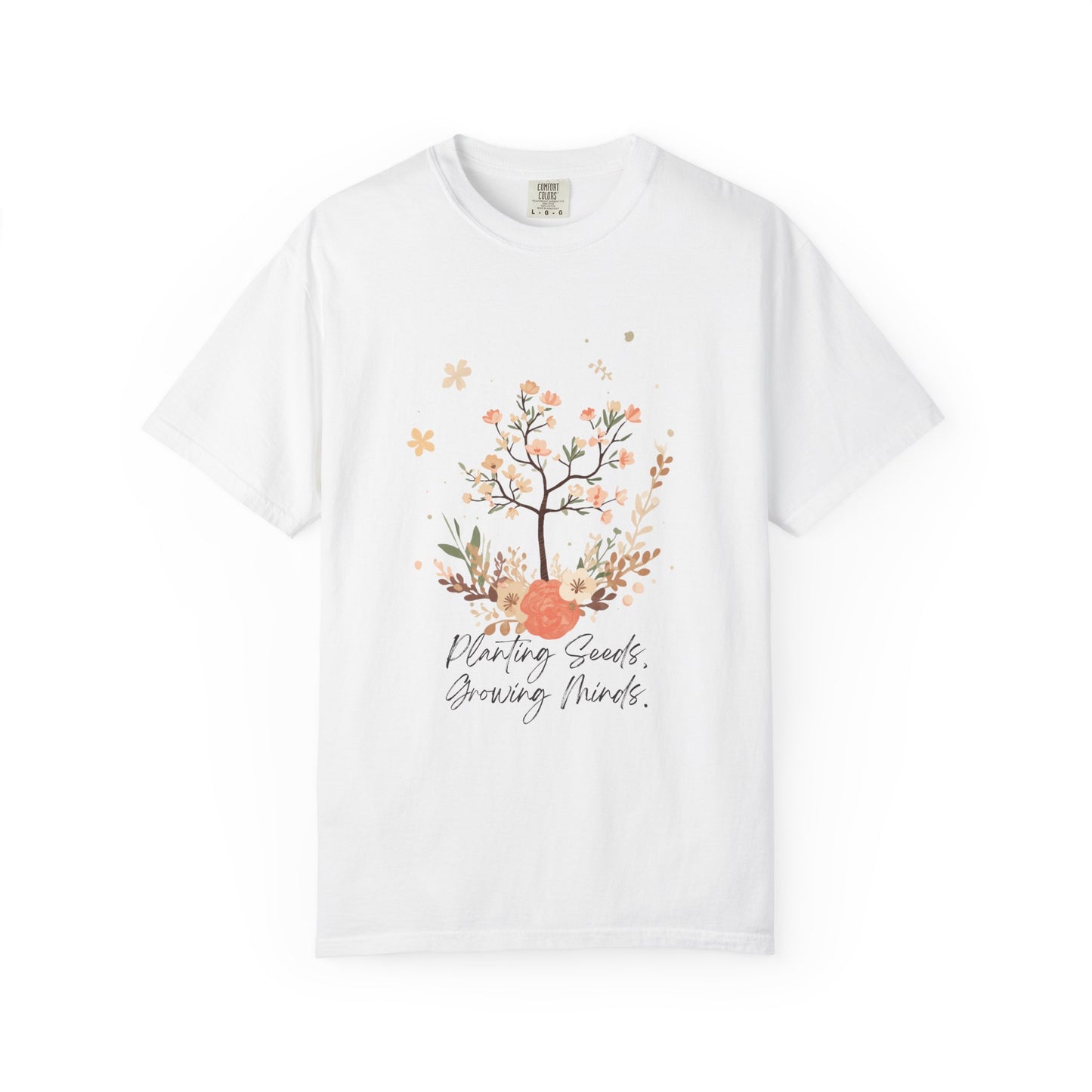 Floral Tree Tee — "Planting Seeds, Growing Hearts" Graphic T-Shirt