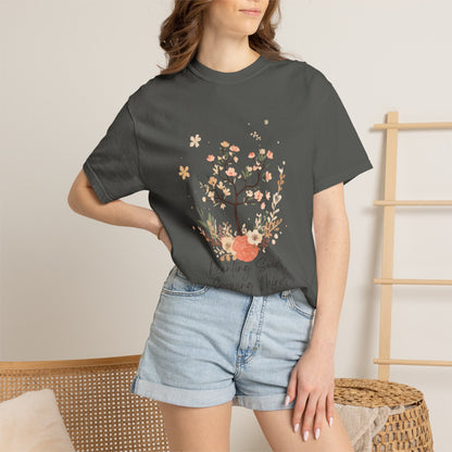 Floral Tree Tee — "Planting Seeds, Growing Hearts" Graphic T-Shirt