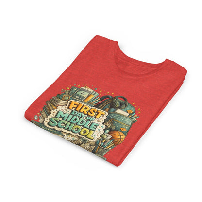 Youth Tee — "First Day of Middle School" Back-to-School Graphic Shirt