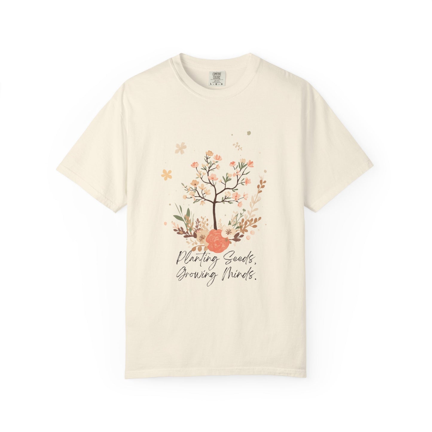 Floral Tree Tee — "Planting Seeds, Growing Hearts" Graphic T-Shirt