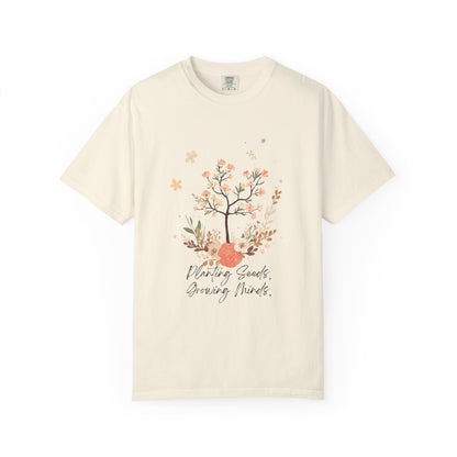 Floral Tree Tee — "Planting Seeds, Growing Hearts" Graphic T-Shirt
