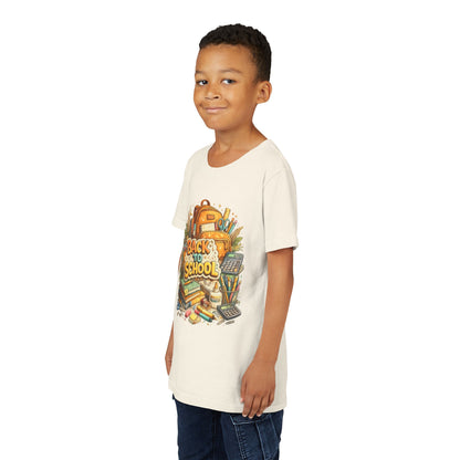 Youth Back to School Graphic Tee — 'Back to School' Backpack & Supplies Design