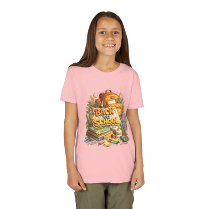 Youth Back to School Graphic Tee — 'Back to School' Backpack & Supplies Design