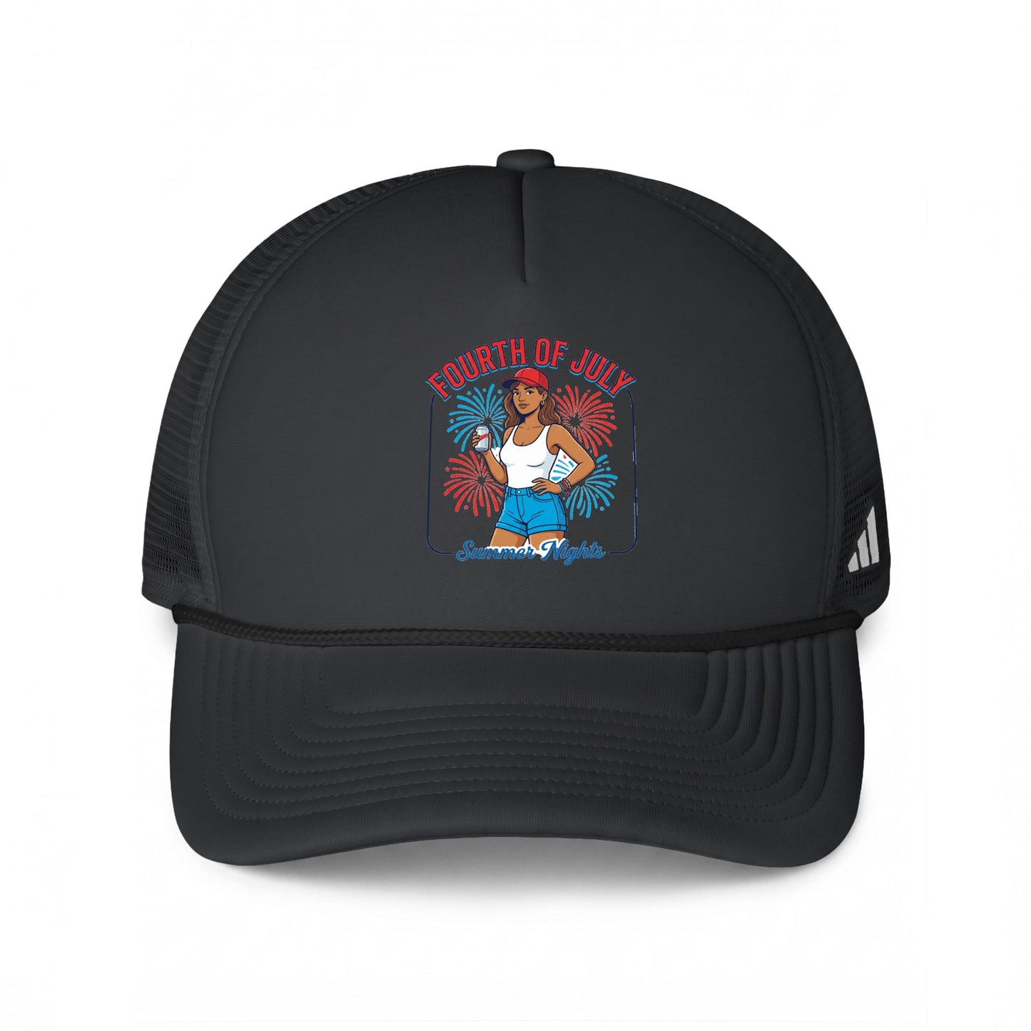 Trucker Hat - Fourth of July Retro Girl Graphic