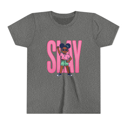 Youth Tee — 'STAY' Girl Graphic Kids T‑Shirt