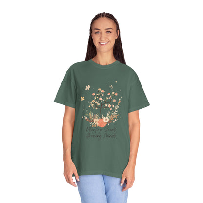 Floral Tree Tee — "Planting Seeds, Growing Hearts" Graphic T-Shirt