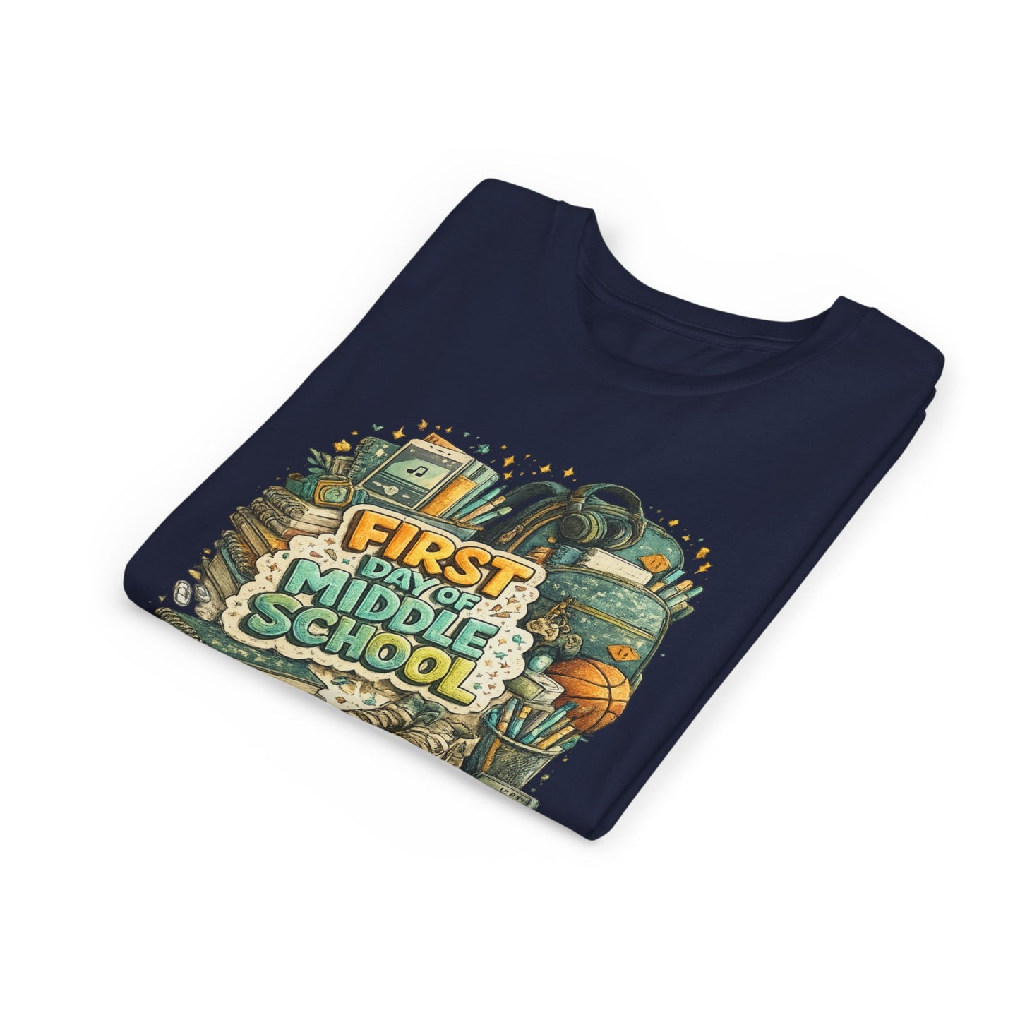 Youth Tee — "First Day of Middle School" Back-to-School Graphic Shirt
