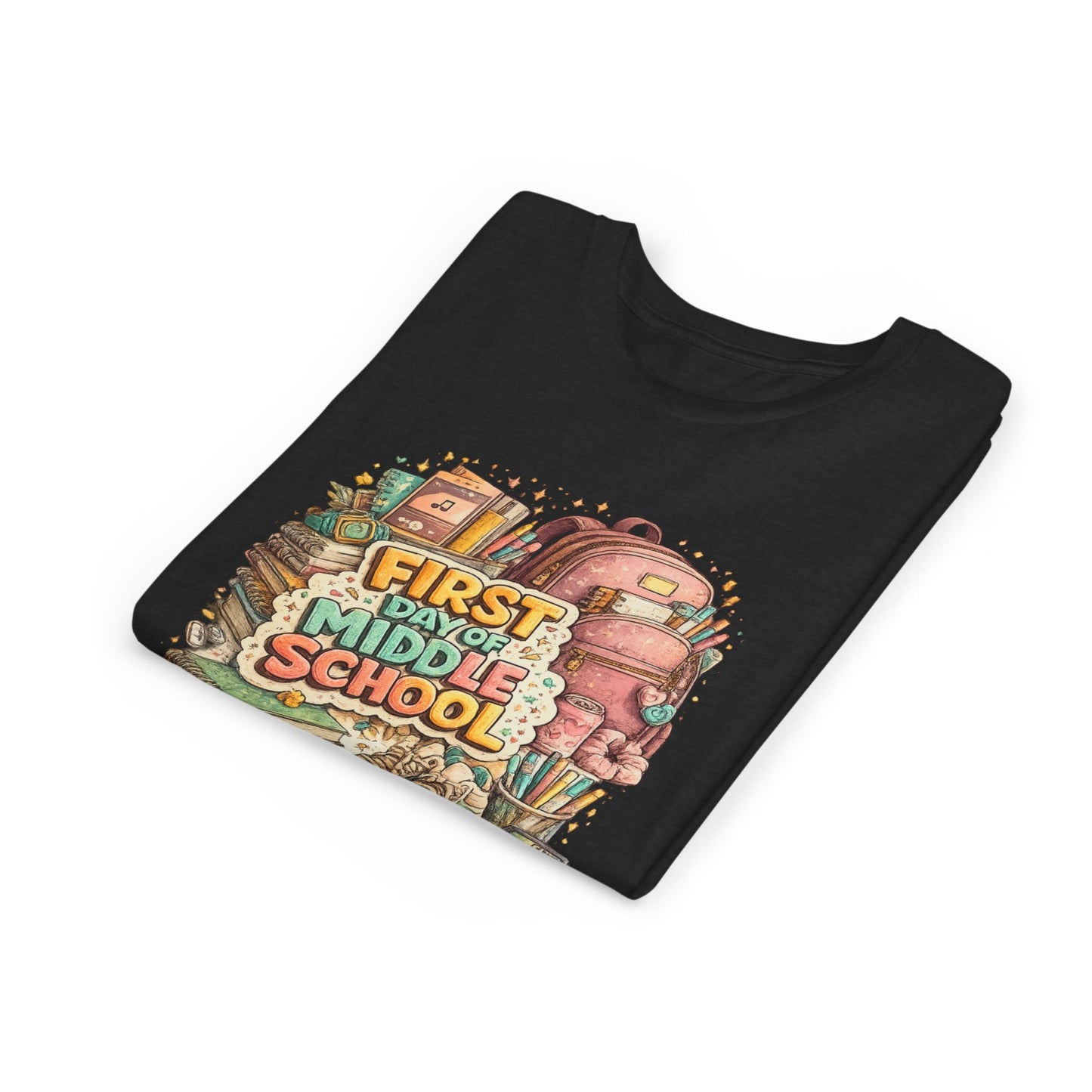 Youth Tee — "First Day of Middle School" Back-to-School Graphic Shirt