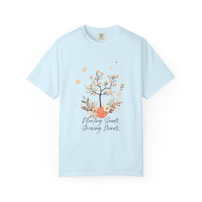 Floral Tree Tee — "Planting Seeds, Growing Hearts" Graphic T-Shirt