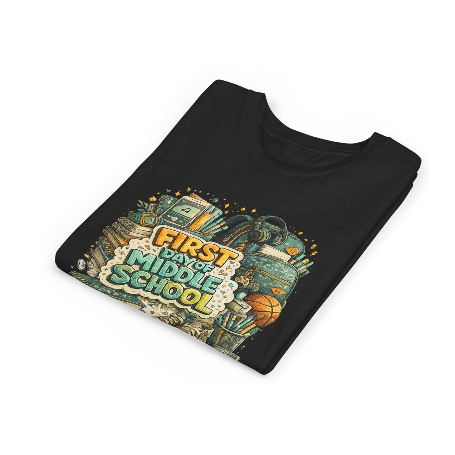 Youth Tee — "First Day of Middle School" Back-to-School Graphic Shirt