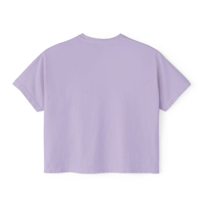 Boxy Tee — Minimal "Hold on to me: overthink less" Women's Cropped T-Shirt