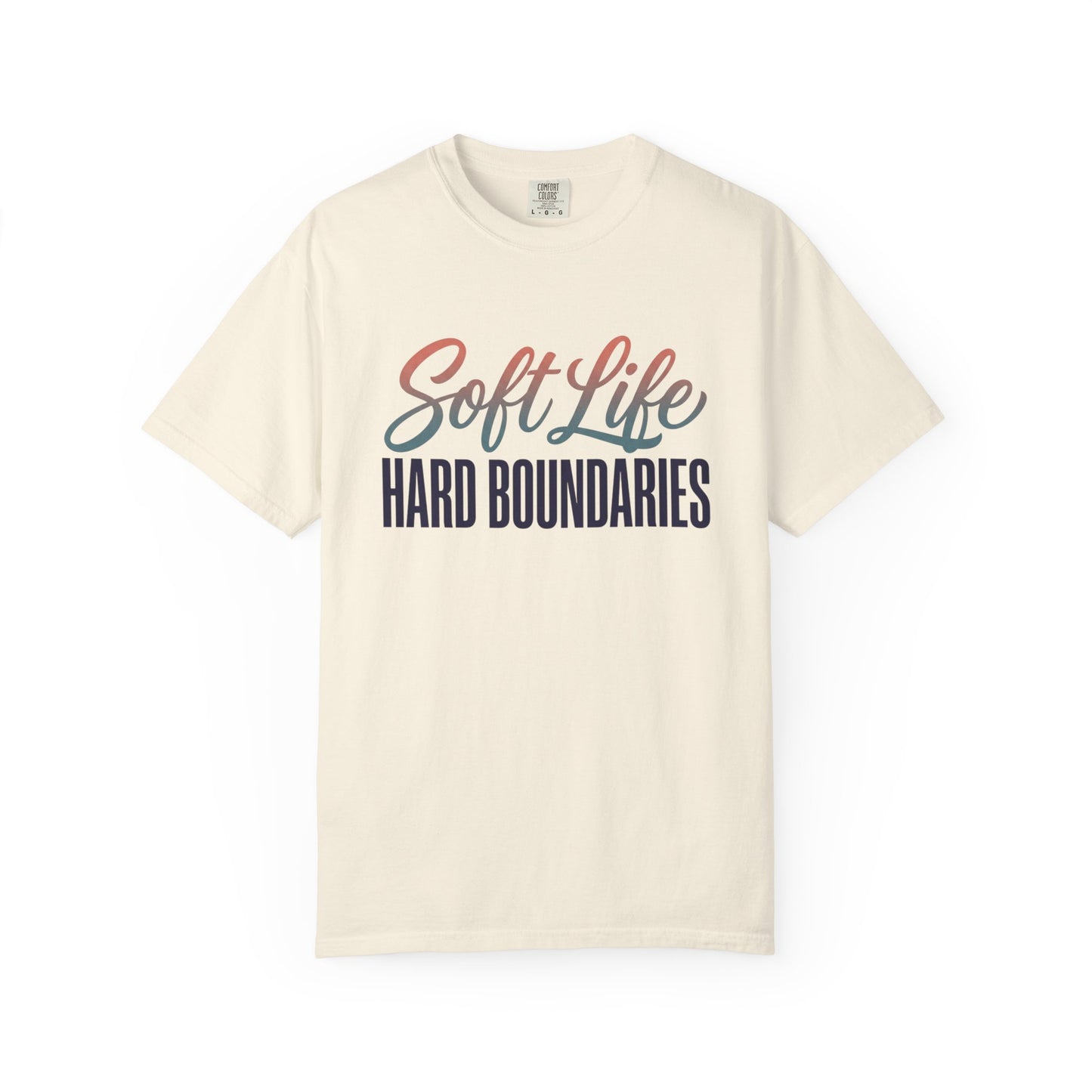 Soft Life, Hard Boundaries T-Shirt — Feminine Script Empowerment Tee