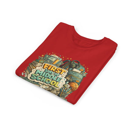 Youth Tee — "First Day of Middle School" Back-to-School Graphic Shirt