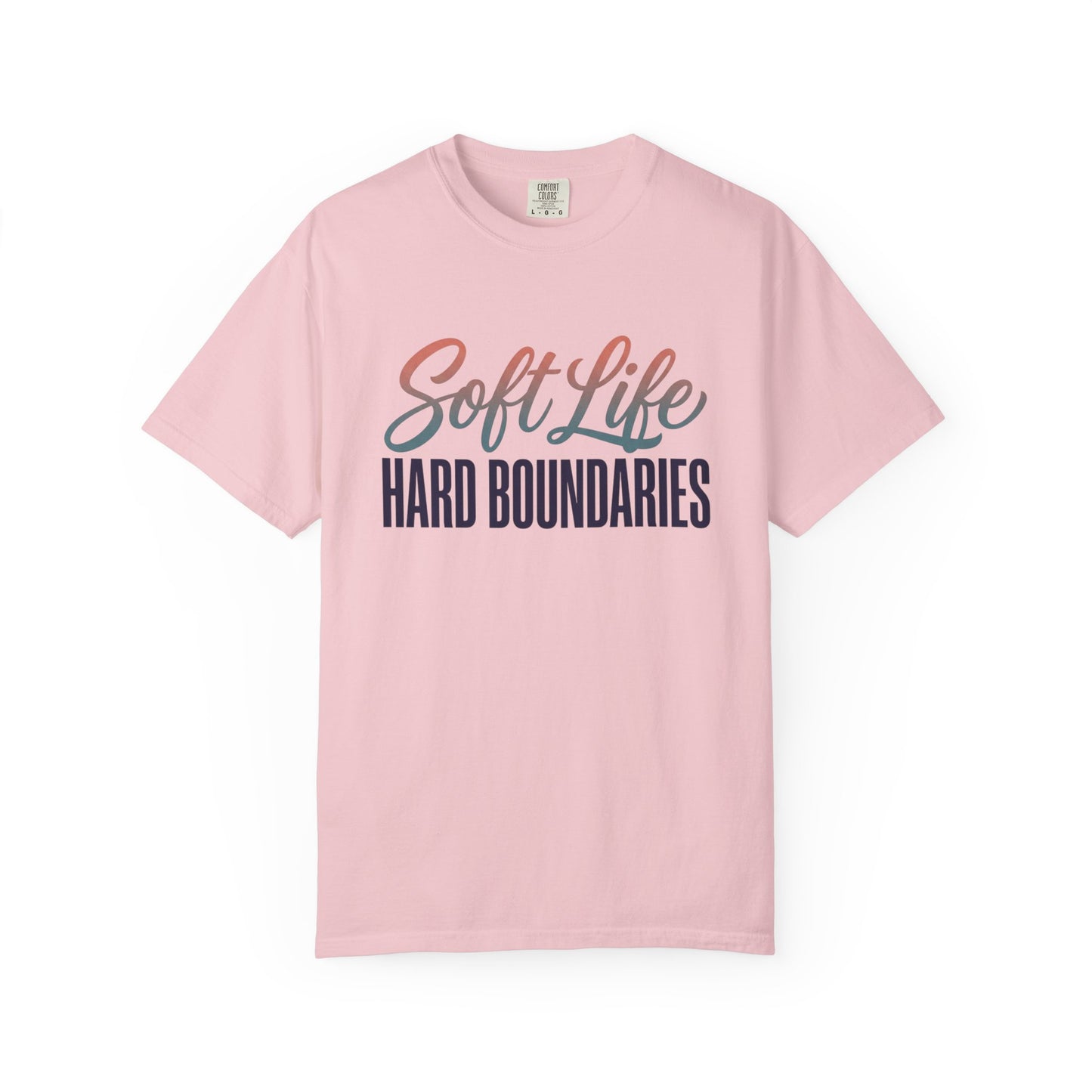 Soft Life, Hard Boundaries T-Shirt — Feminine Script Empowerment Tee