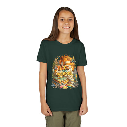 Youth Back to School Graphic Tee — 'Back to School' Backpack & Supplies Design