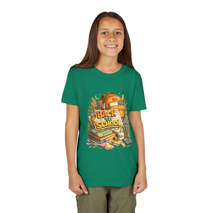 Youth Back to School Graphic Tee — 'Back to School' Backpack & Supplies Design
